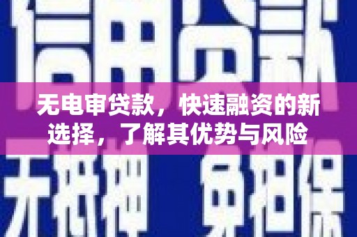 德清无电审贷款，快速融资的新选择，了解其优势与风险