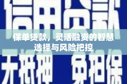 德清保单贷款，灵活融资的智慧选择与风险把控