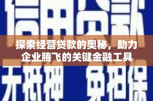 德清探索经营贷款的奥秘，助力企业腾飞的关键金融工具
