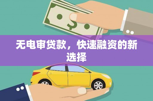 德清无电审贷款，快速融资的新选择