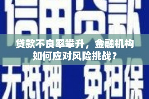 德清贷款不良率攀升，金融机构如何应对风险挑战？
