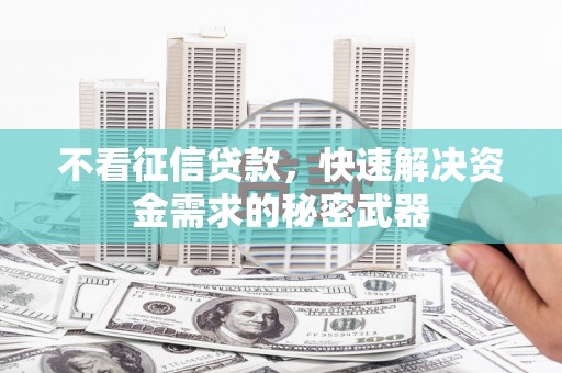 德清不看征信贷款，快速解决资金需求的秘密武器
