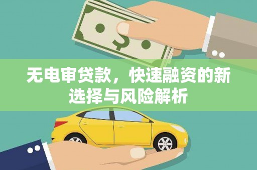 德清无电审贷款，快速融资的新选择与风险解析