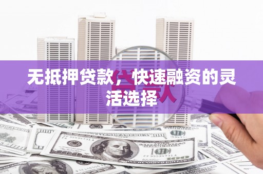 德清无抵押贷款，快速融资的灵活选择