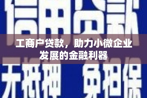 德清工商户贷款，助力小微企业发展的金融利器