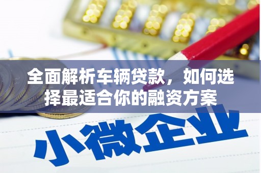 德清全面解析车辆贷款，如何选择最适合你的融资方案