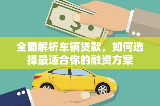 德清全面解析车辆贷款，如何选择最适合你的融资方案